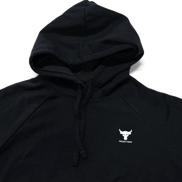 Under‎ Armour Project Rock Rival Fleece Hoodie Womens Medium Black Pullover - Picture 4 of 7